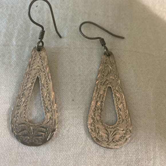 Vintage Marked Alpaca Mexico Silver Dangle earrings - Picture 6 of 6